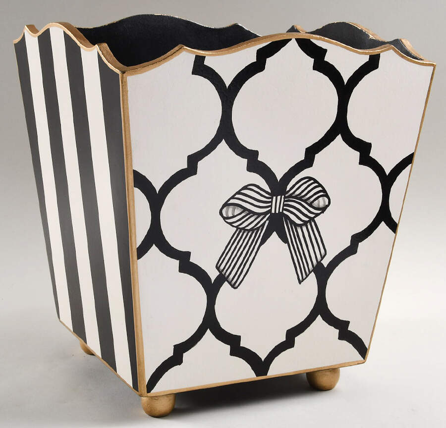 Courtly Check Waste Basket Wood by MacKenzie-Childs-1