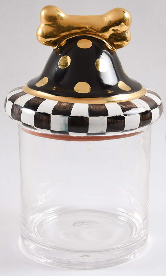 Courtly Check Glass Treat Jar & Ceramic Lid by MacKenzie-Childs-1