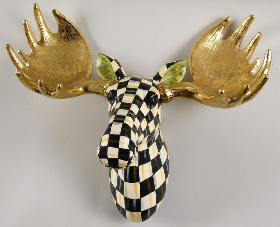 Courtly Check Moose Wall Decoration by MacKenzie-Childs-1