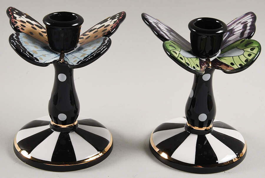 Courtly Check Figural Candleholder - Set of 2 by MacKenzie-Childs-1