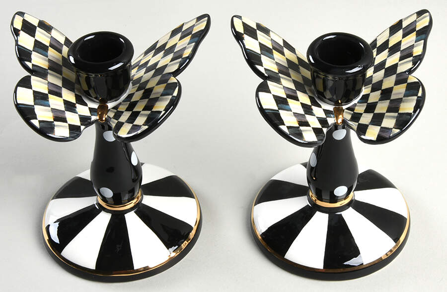 Courtly Check Figural Candleholder - Set of 2 by MacKenzie-Childs-1