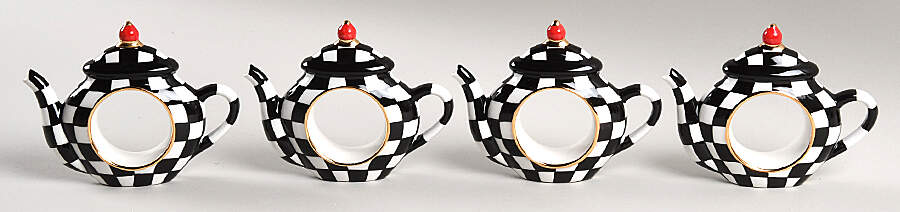 Courtly Check Napkin Ring - Set of 4 by MacKenzie-Childs-1