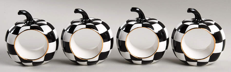 Courtly Check Napkin Ring - Set of 4 by MacKenzie-Childs-1