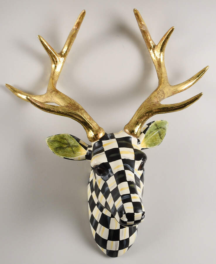 Courtly Check Deer Wall Decoration by MacKenzie-Childs-1