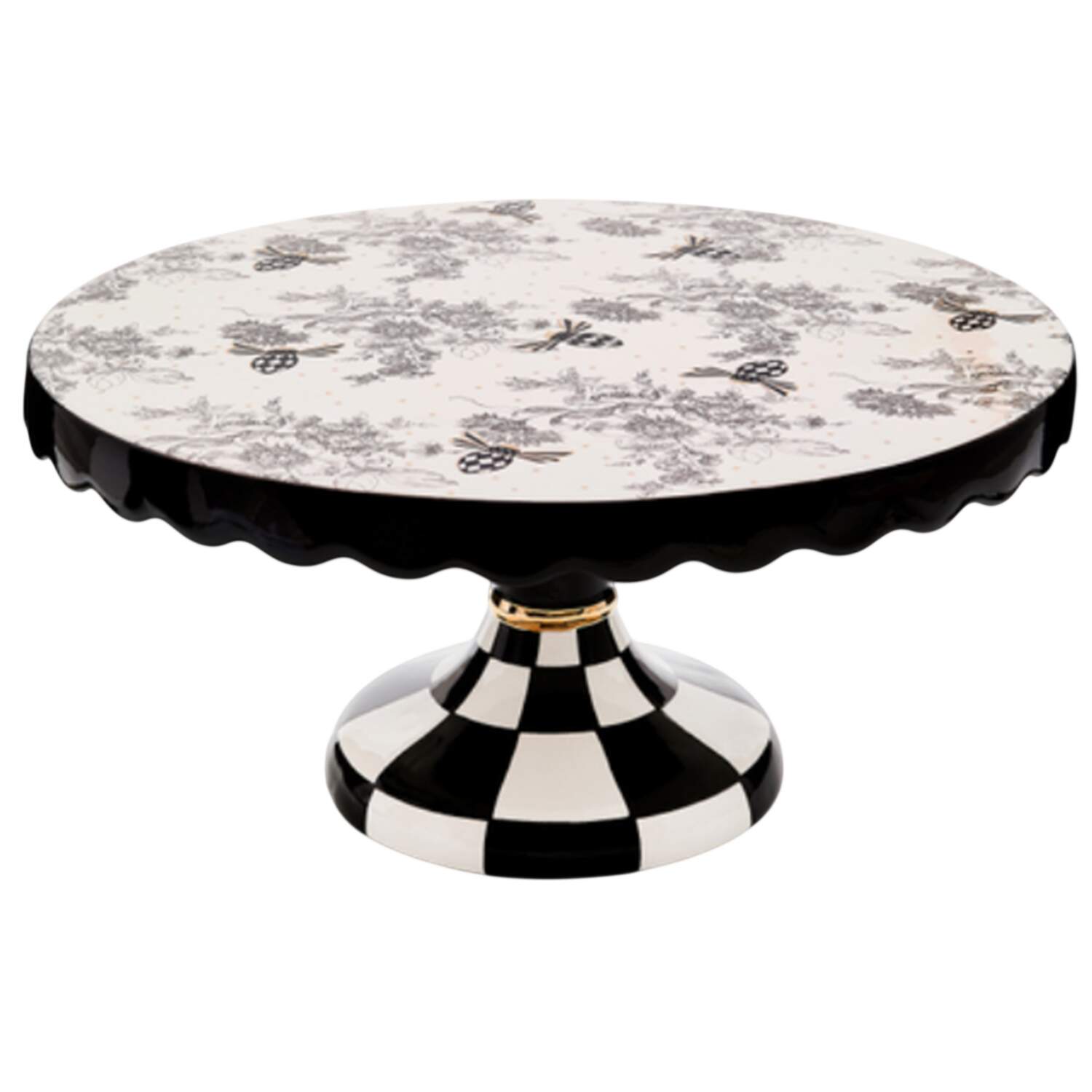 Courtly Check 12" Diameter Pedestal Cake Stand by MacKenzie-Childs-1