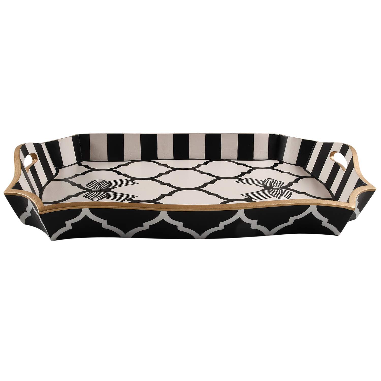 Courtly Check 21" Rectangular Wood Tray by MacKenzie-Childs-1
