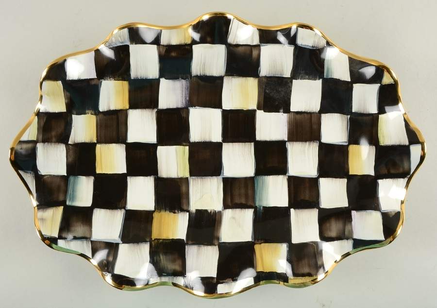 Courtly Check 16" Oval Serving Platter by MacKenzie-Childs-1