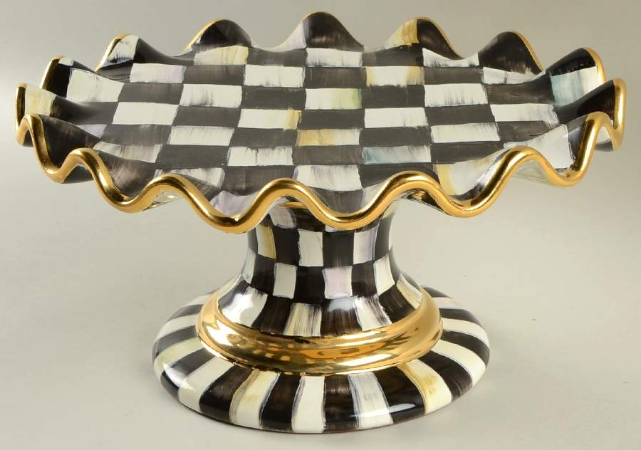 Courtly Check 12" Diameter Pedestal Cake Stand by MacKenzie-Childs-1