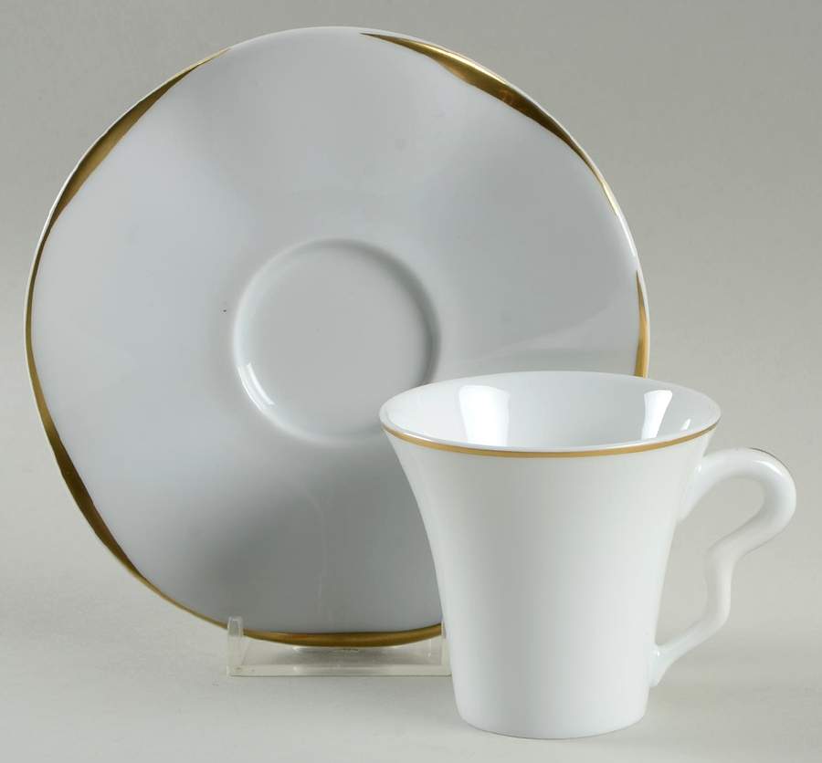 Etincelle Or (Gold) Flat Demitasse Cup & Saucer Set by Medard de Noblat-1
