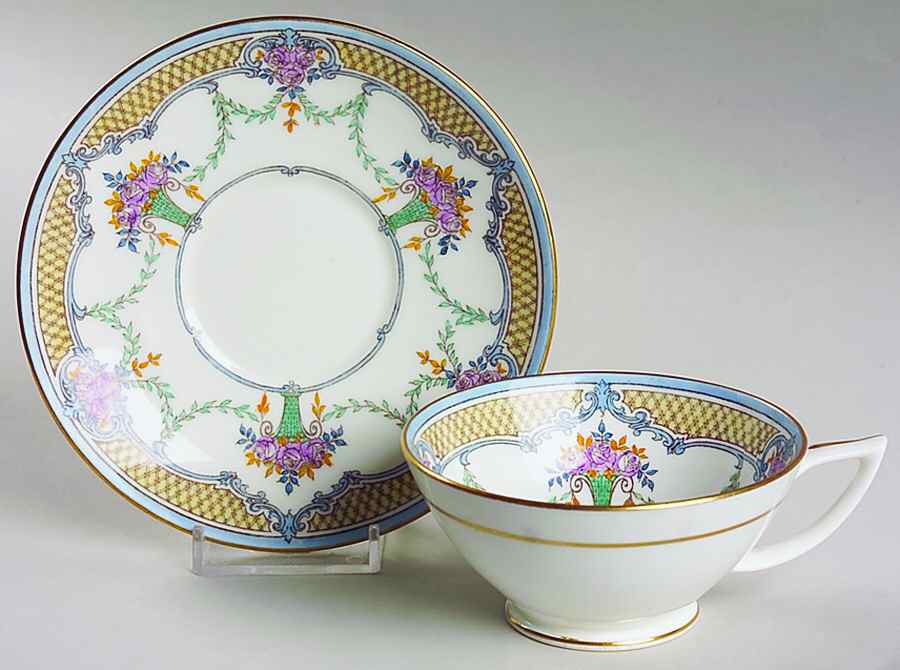 H3436 Footed Cup & Saucer Set by Minton-1