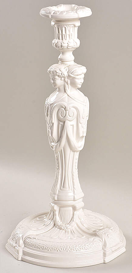 Creamware 13" Candlestick by Mottahedeh-1