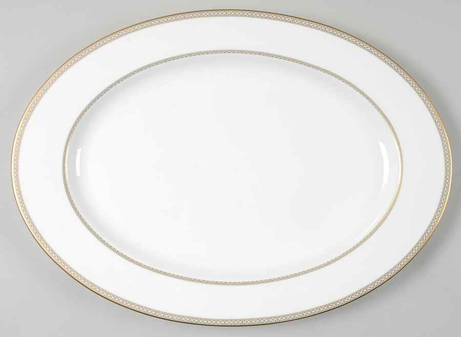 Riverside Park Gold 15" Oval Serving Platter by Mikasa-1
