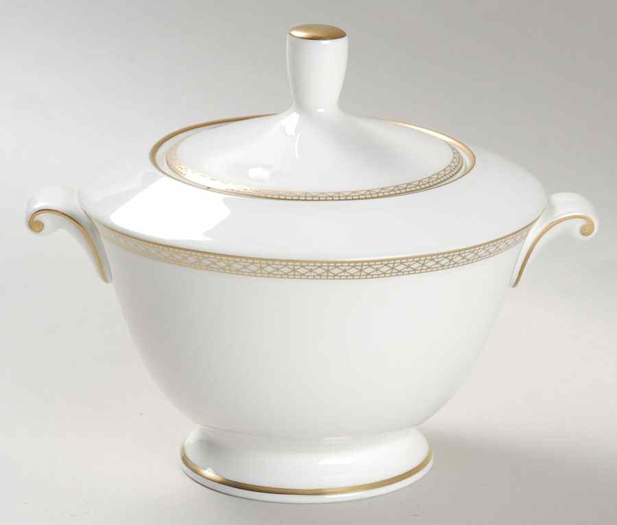 Riverside Park Gold Sugar Bowl & Lid by Mikasa-1