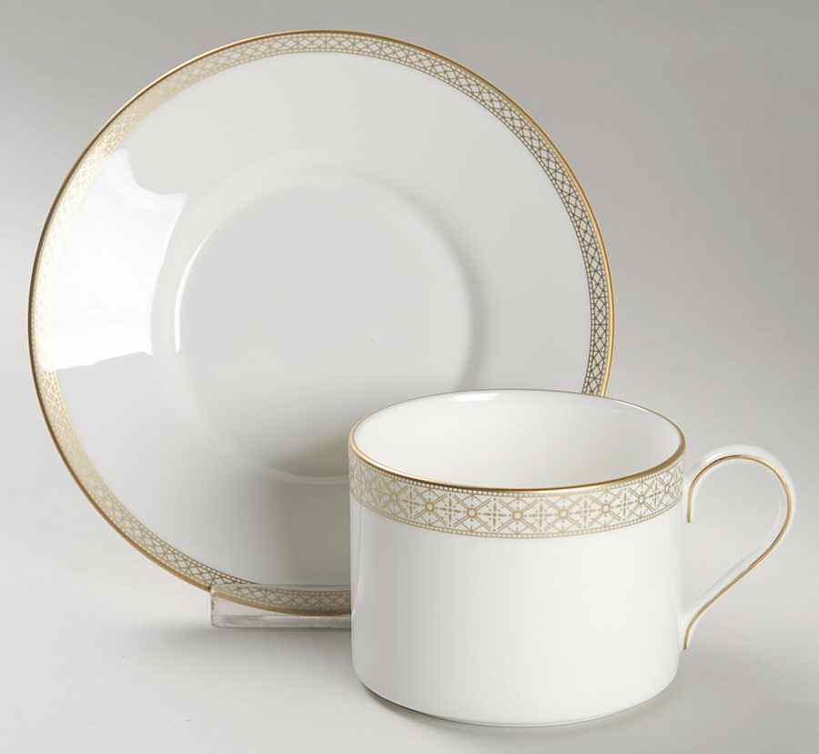 Riverside Park Gold Flat Cup & Saucer Set by Mikasa-1