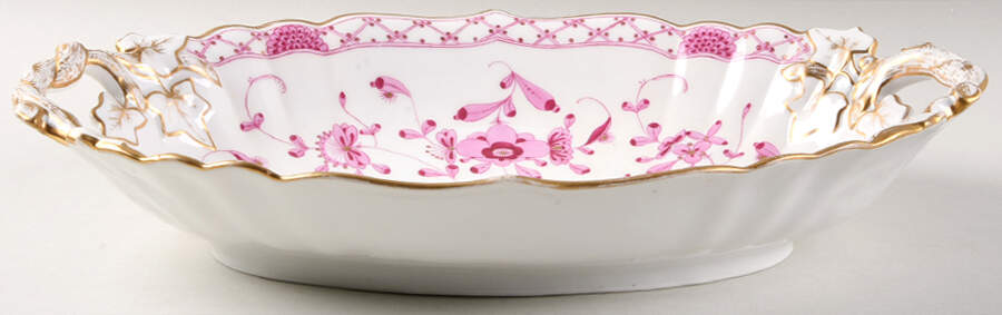Indian 13" Oval Handled Tray by Meissen (Germany)-1