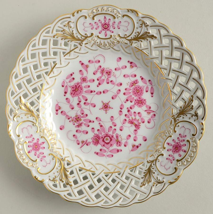 Indian Pierced Dessert/Pie Plate by Meissen (Germany)-1