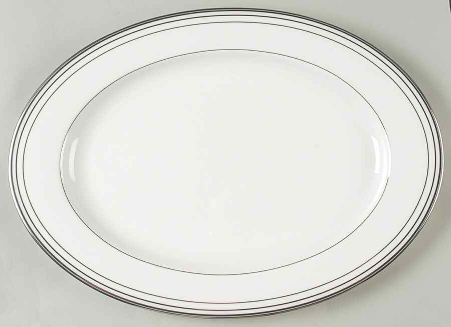 Platinum Links 15" Oval Serving Platter by Mikasa-1