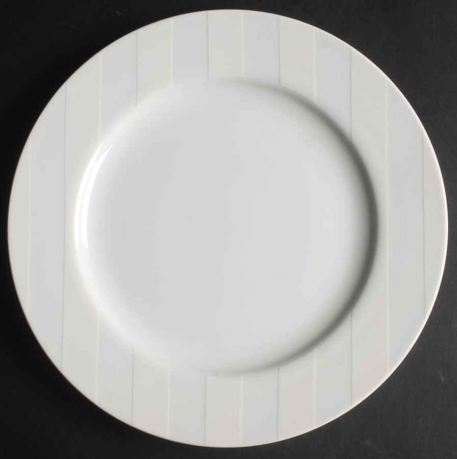 Awnings Stripe White Dinner Plate by Marc Blackwell-1