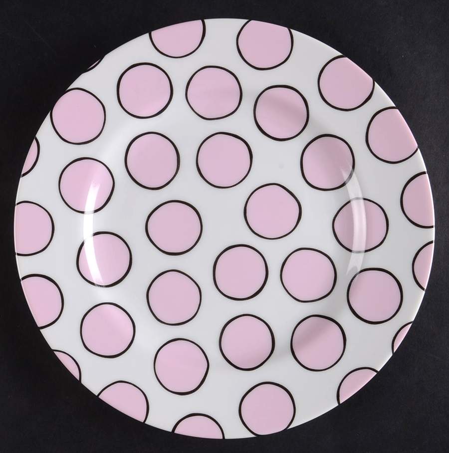 Dots Blush Pink Salad Plate by Marc Blackwell-1