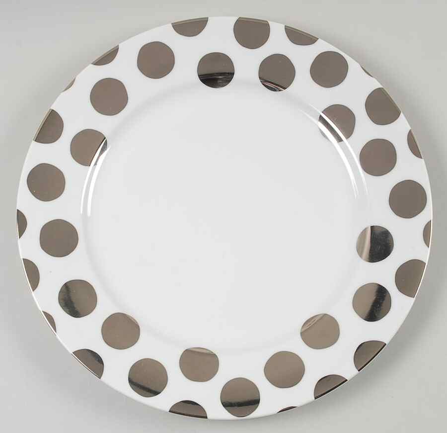 Dots Parisian Platinum Dinner Plate by Marc Blackwell-1