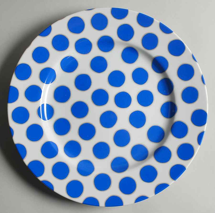 Dots Sea Blue Service Plate (Charger) by Marc Blackwell-1