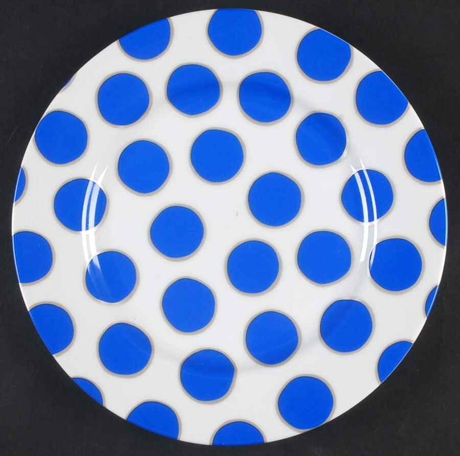 Dots Sea Blue Salad Plate by Marc Blackwell-1