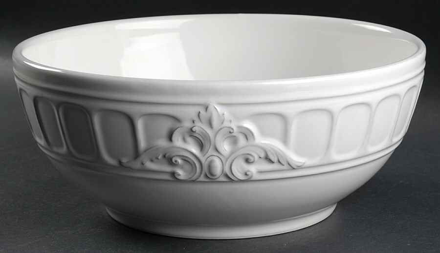 Venice White 11" Large Salad Serving Bowl by Matceramica-1