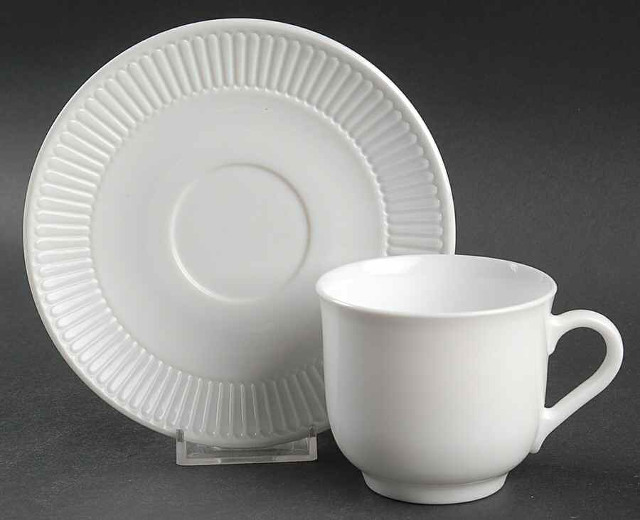 Balustrade Footed Cup & Saucer Set by Martha Stewart-1