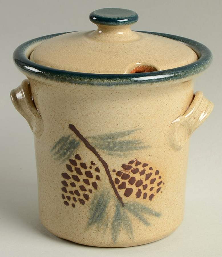 Pine Cone Sugar Bowl & Lid by Monroe Salt Works-1