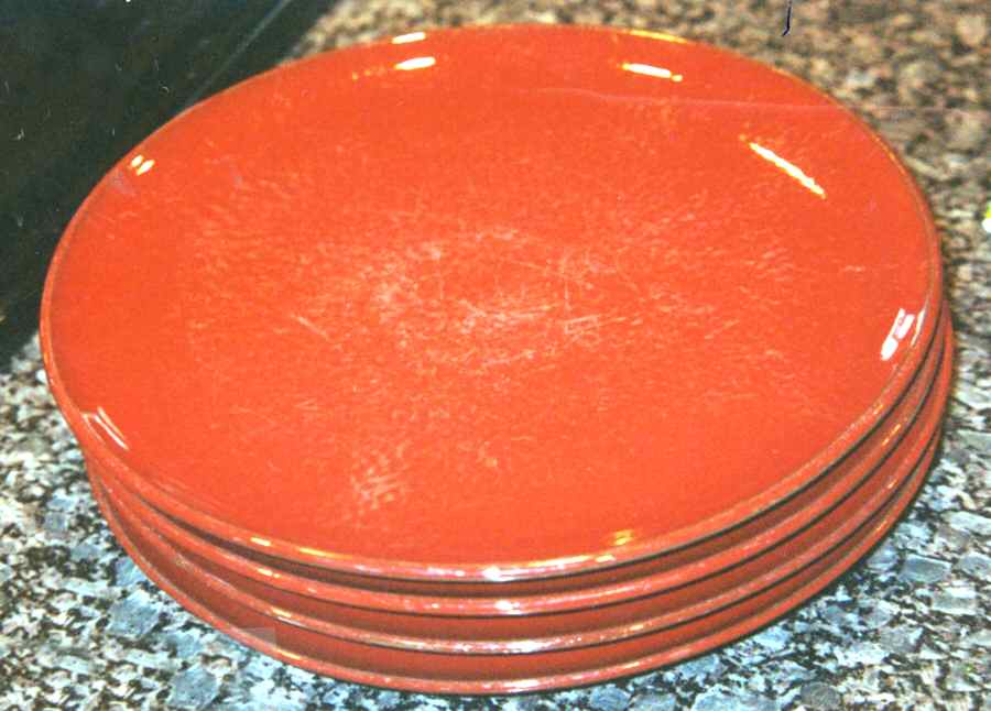 Red Orange Luncheon Plate by Melitta-1