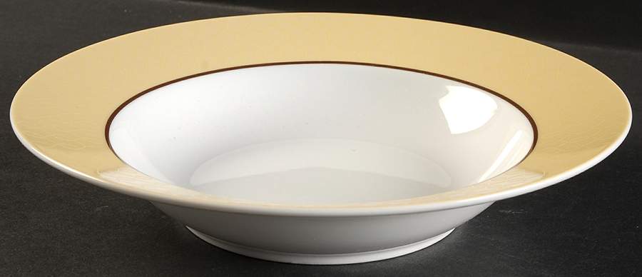 Yellow Twirl Large Rim Soup Bowl by Martha Stewart-1