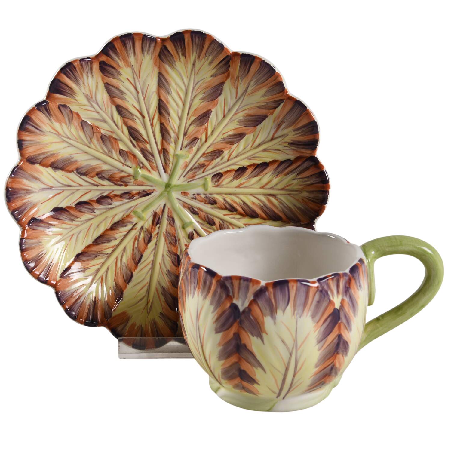 Tulip Footed Cup & Saucer Set by Mottahedeh-1