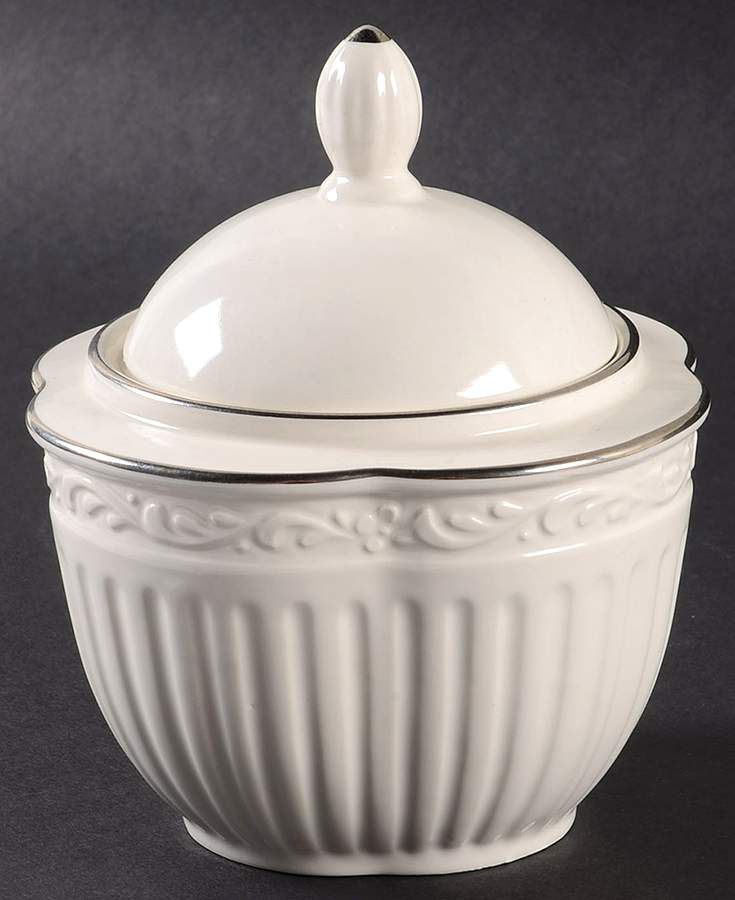 Italian Countryside Platinum Sugar Bowl & Lid by Mikasa-1