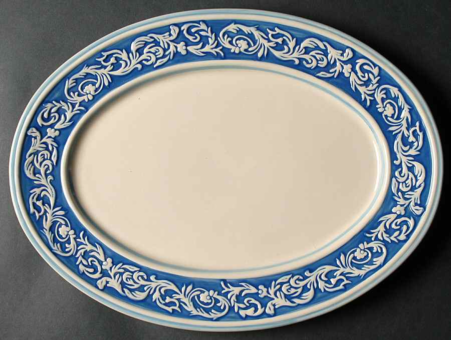 Blue Provencale 15" Oval Serving Platter by Mikasa-1