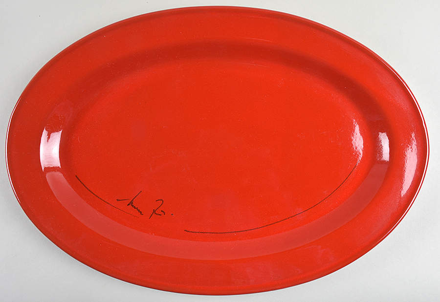 Classic Collection Red 18" Oval Serving Platter by Mamma Ro-1