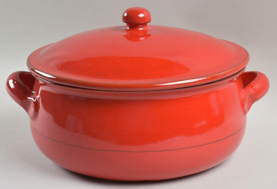 Classic Collection Red 4 Quart Round Covered Casserole by Mamma Ro-1