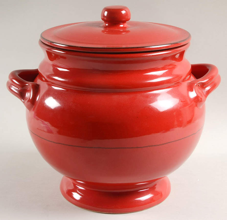 Classic Collection Red Cookie Jar & Lid by Mamma Ro-1