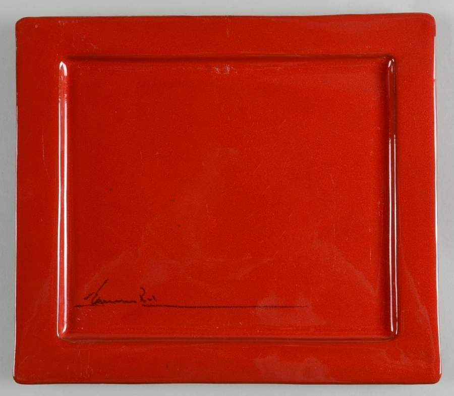 Classic Collection Red 11" Rectangular Serving Platter by Mamma Ro-1