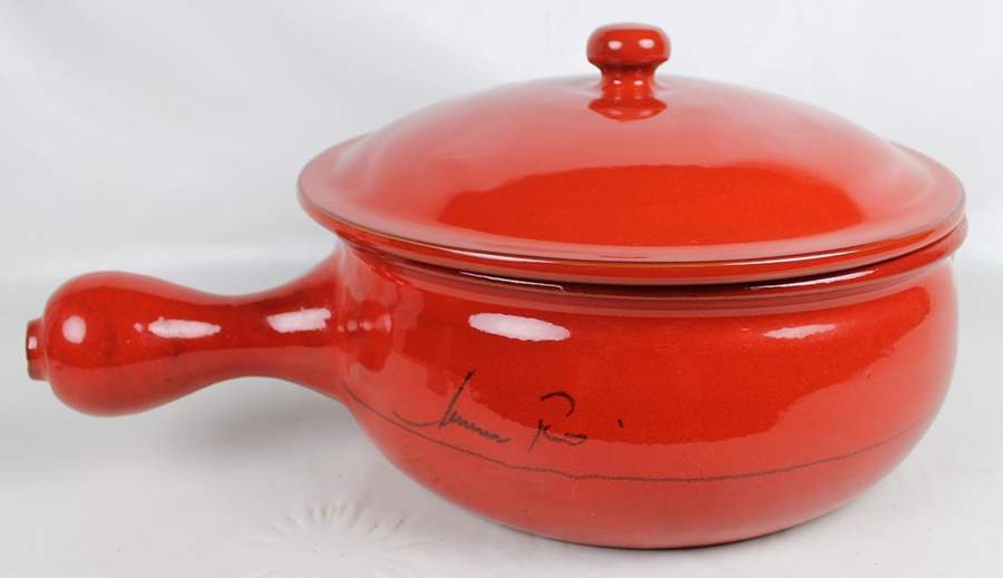 Classic Collection Red 3 Quart Saucepan with Lid by Mamma Ro-1