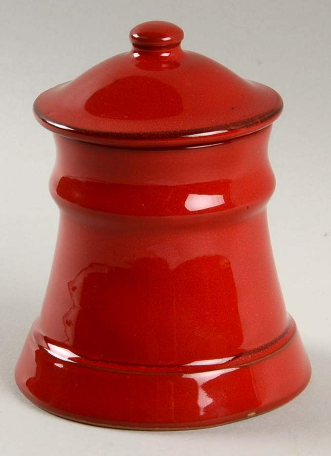 Classic Collection Red Sugar Bowl & Lid by Mamma Ro-1