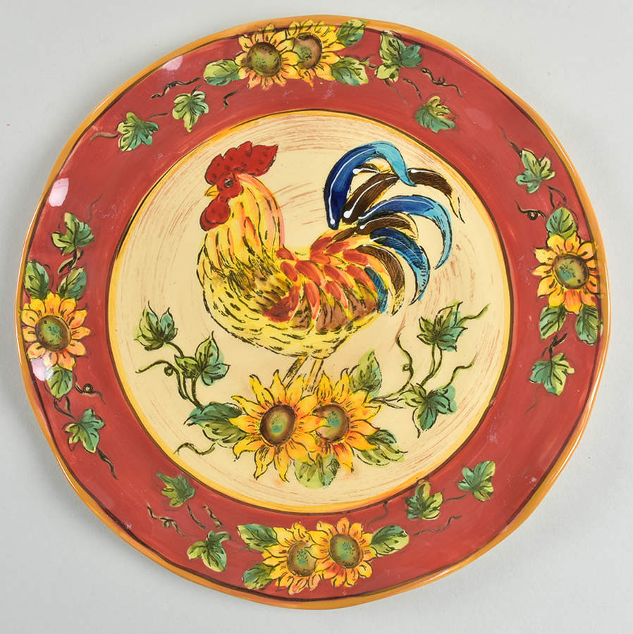 Red Rooster Dinner Plate by Maxcera Corp-1