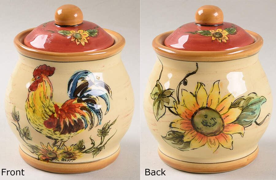 Red Rooster Sugar Bowl & Lid by Maxcera Corp-1