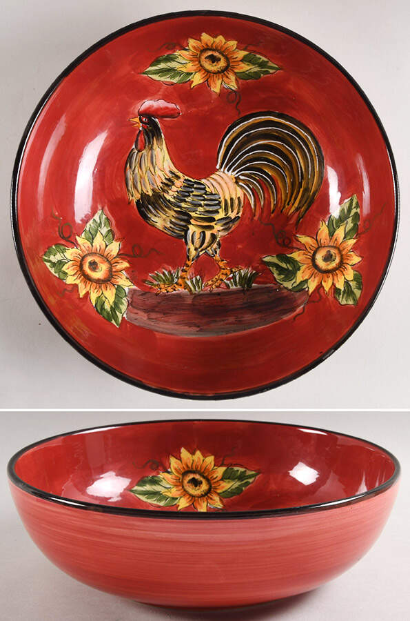 Red Rooster 11" Round Serving Bowl by Maxcera Corp-1