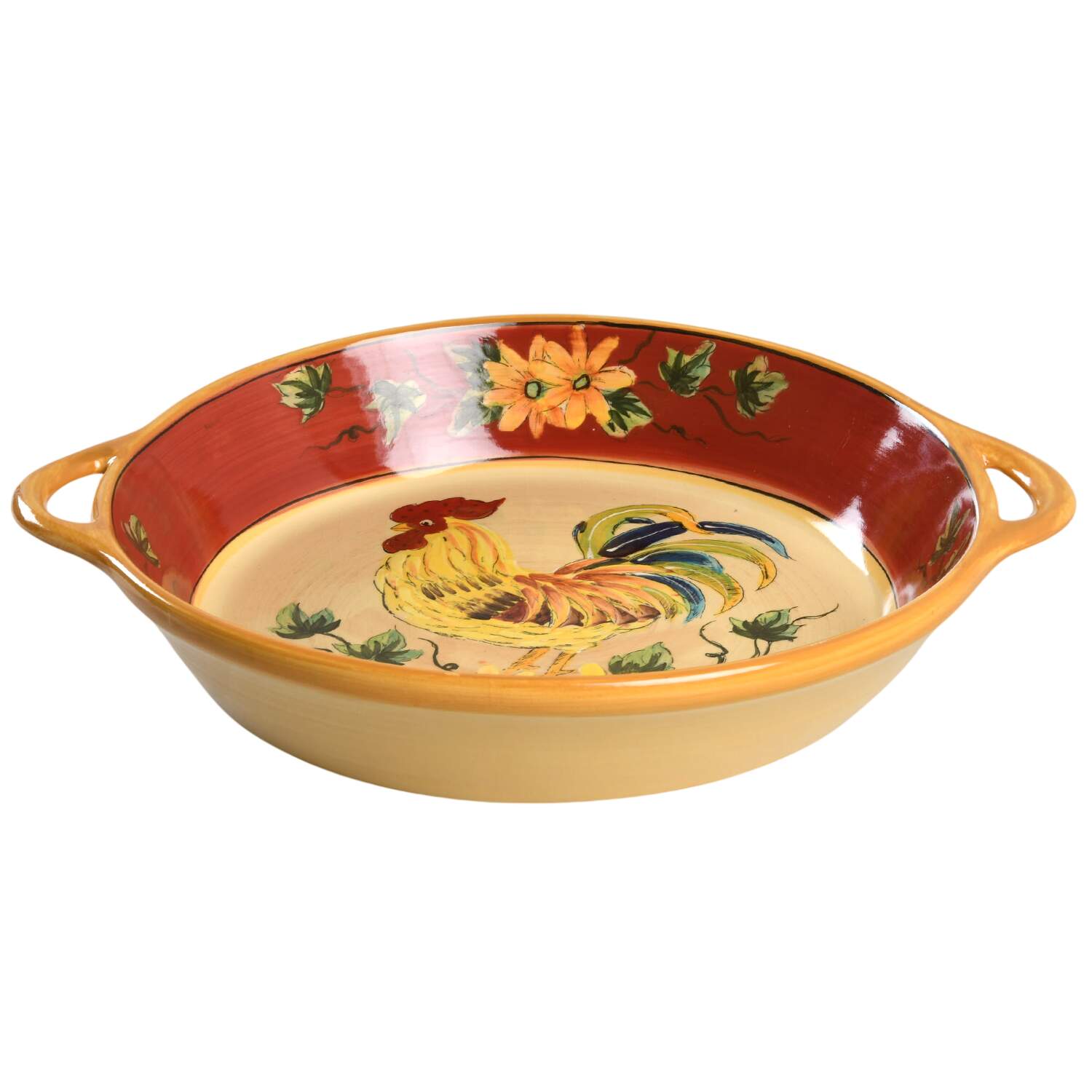 Red Rooster Handled Serving Tray by Maxcera Corp-1