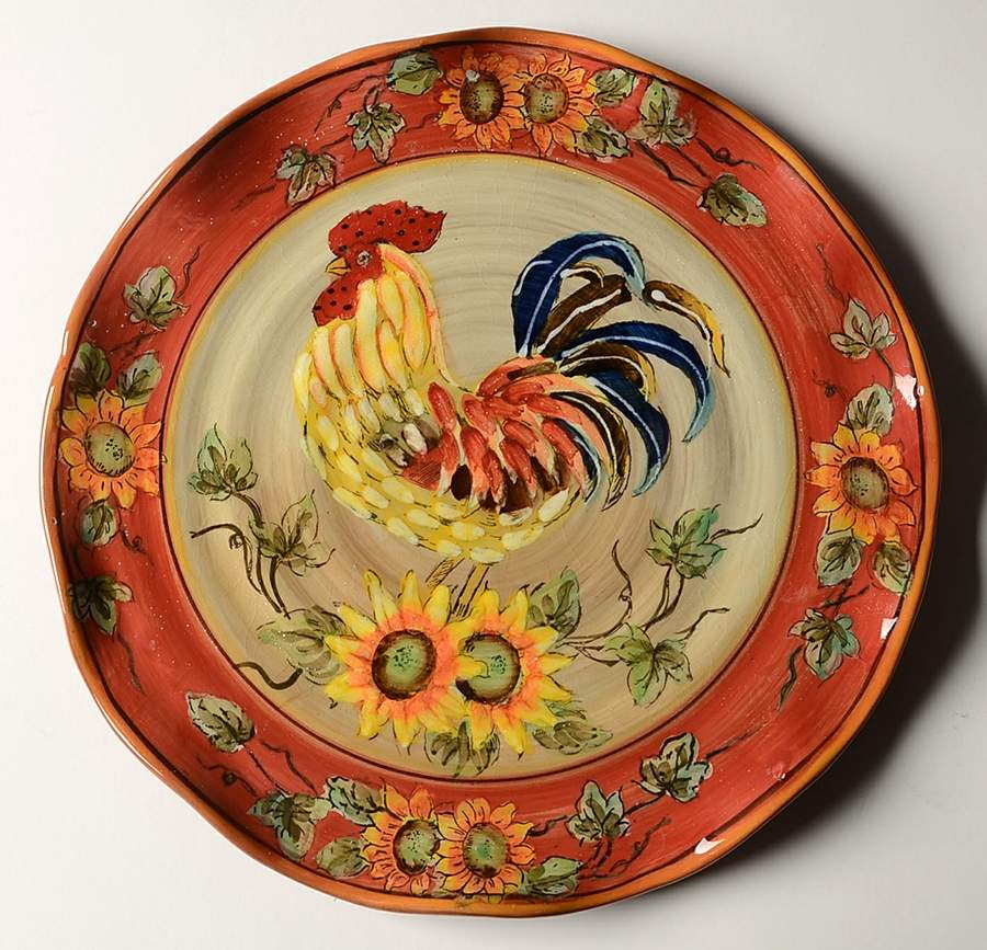 Red Rooster Dinner Plate by Maxcera Corp-1