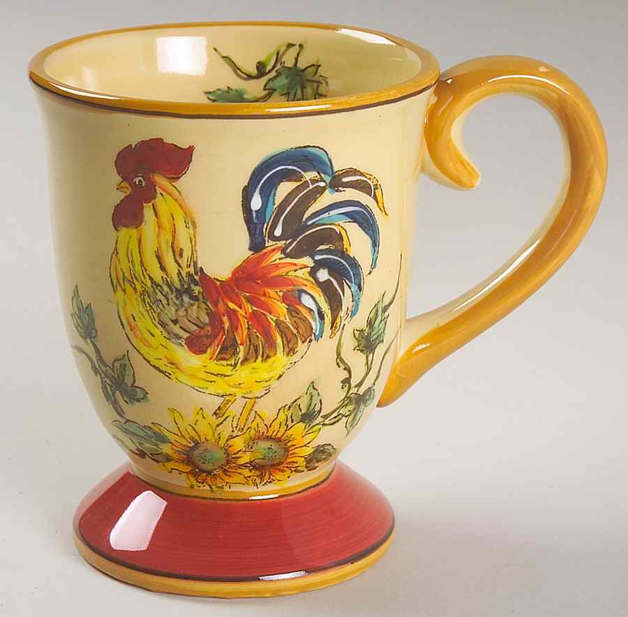 Red Rooster Footed Mug by Maxcera Corp-1