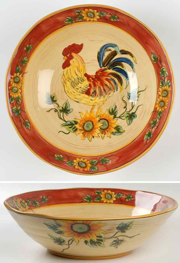 Red Rooster 12" Round Serving Bowl by Maxcera Corp-1