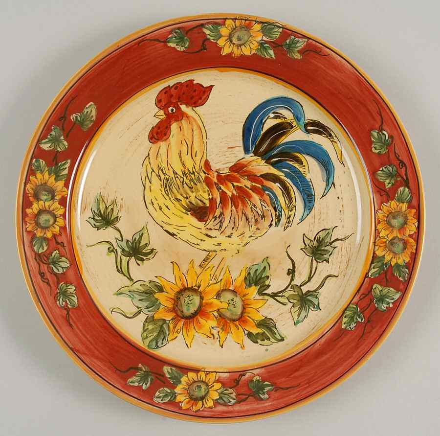 Red Rooster Dinner Plate by Maxcera Corp-1