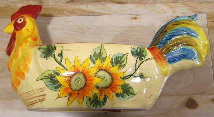 Red Rooster Figural Planter by Maxcera Corp-1