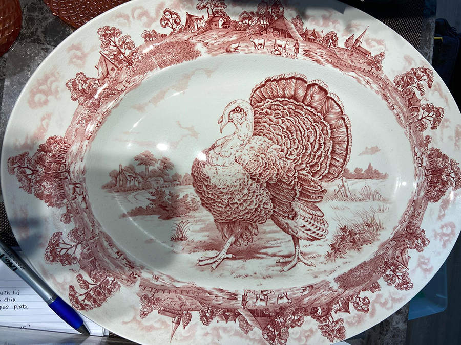 Turkey Pink 20" Oval Serving Platter by W R Midwinter Ltd-1